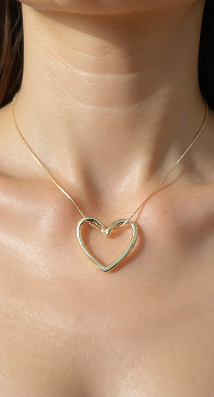 🔗 Gold Knot Heart Necklace – Bold Yet Tender