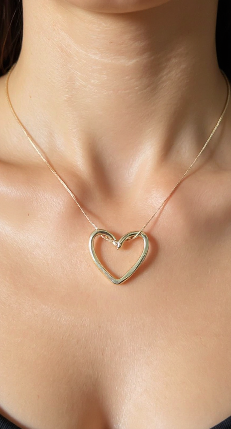 🔗 Gold Knot Heart Necklace – Bold Yet Tender